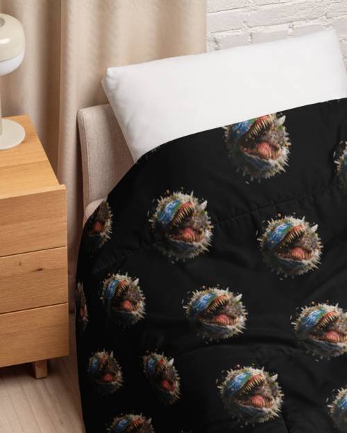 Earth Devouring Skyscrapers & Balloons - Comforter