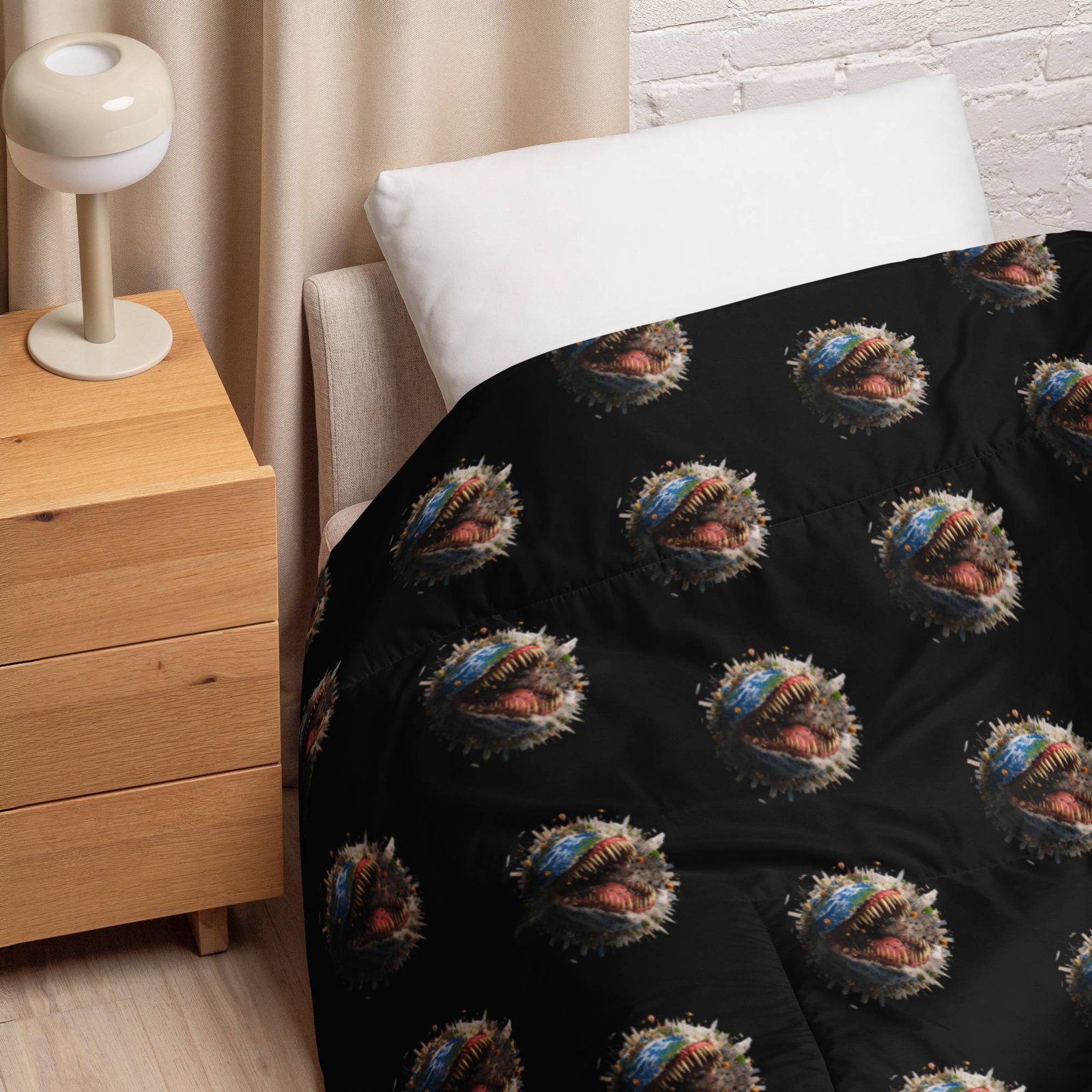 Earth Devouring Skyscrapers & Balloons - Comforter - Image 4