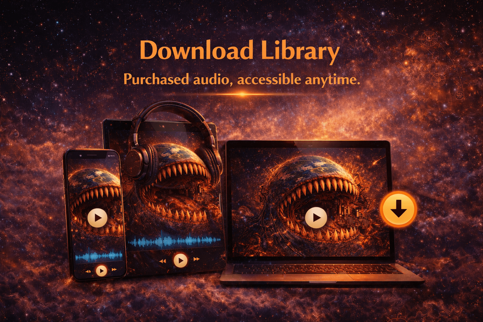 Cosmic audio download library banner
