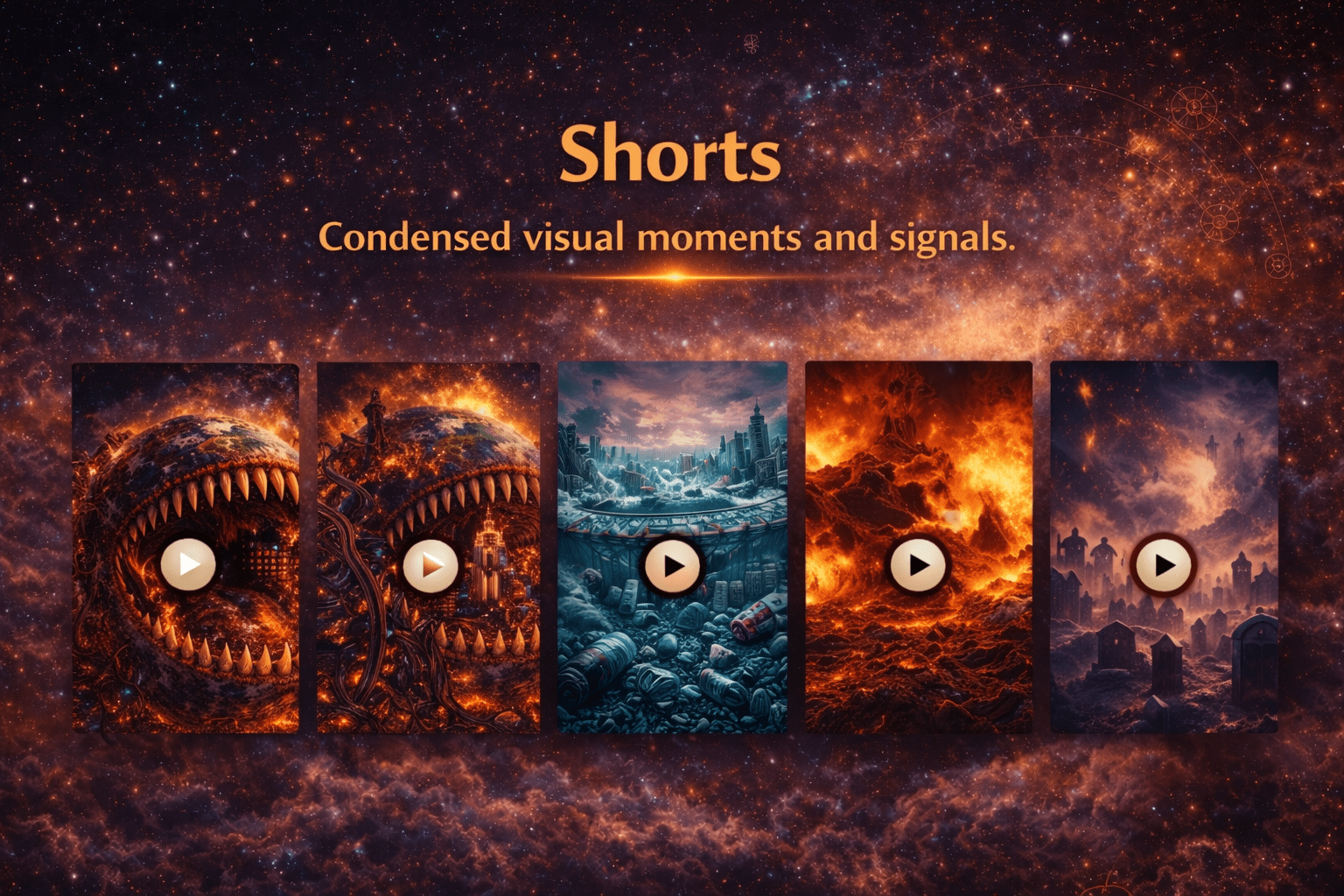 Cosmic chaos and visual fragments Shorts