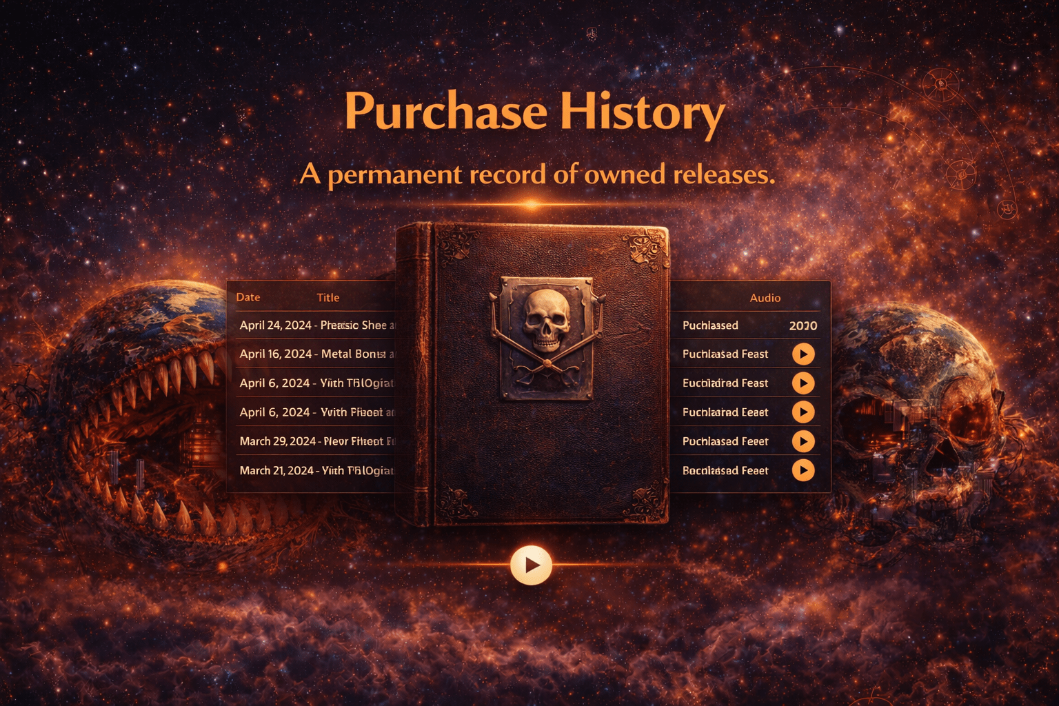 Cosmic record of fiery purchases