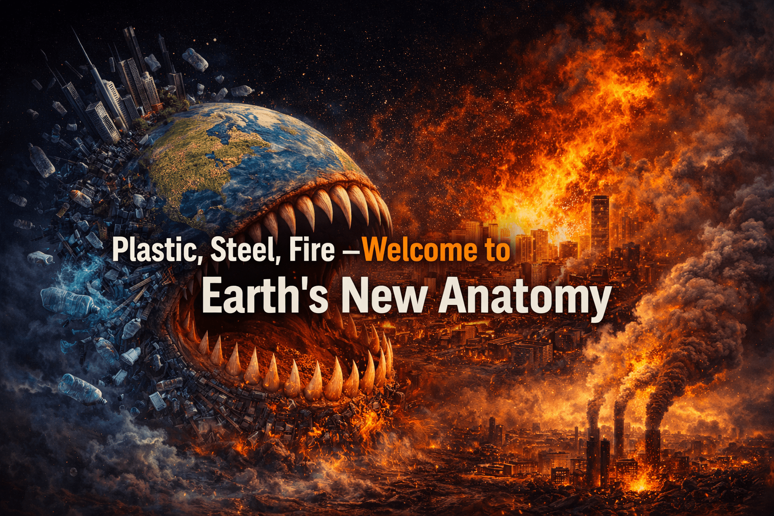 🧪 Plastic, Steel, Fire — Welcome to Earth’s New Anatomy
