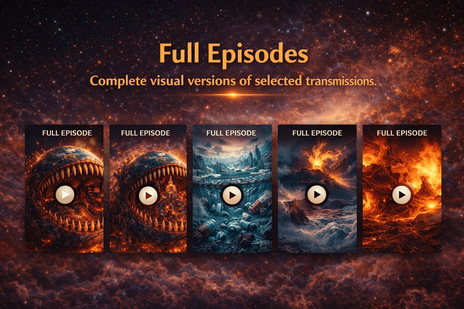 Full episodes of captivating transmissions