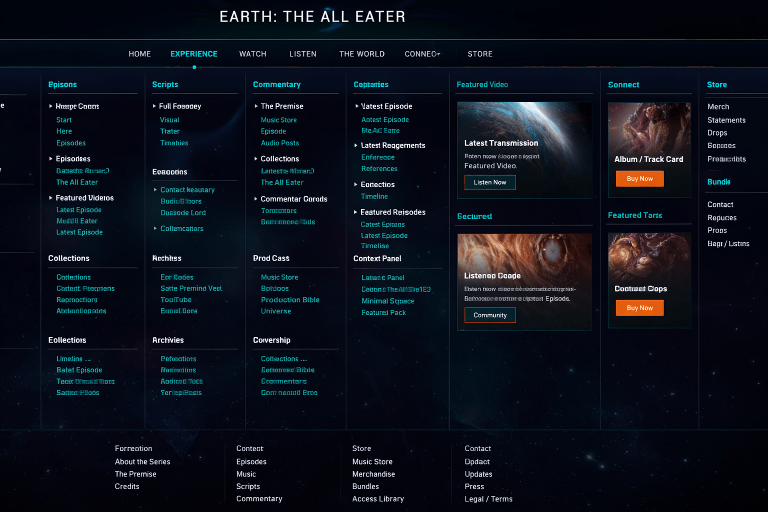 Mega menu for Earth_ The All Eater