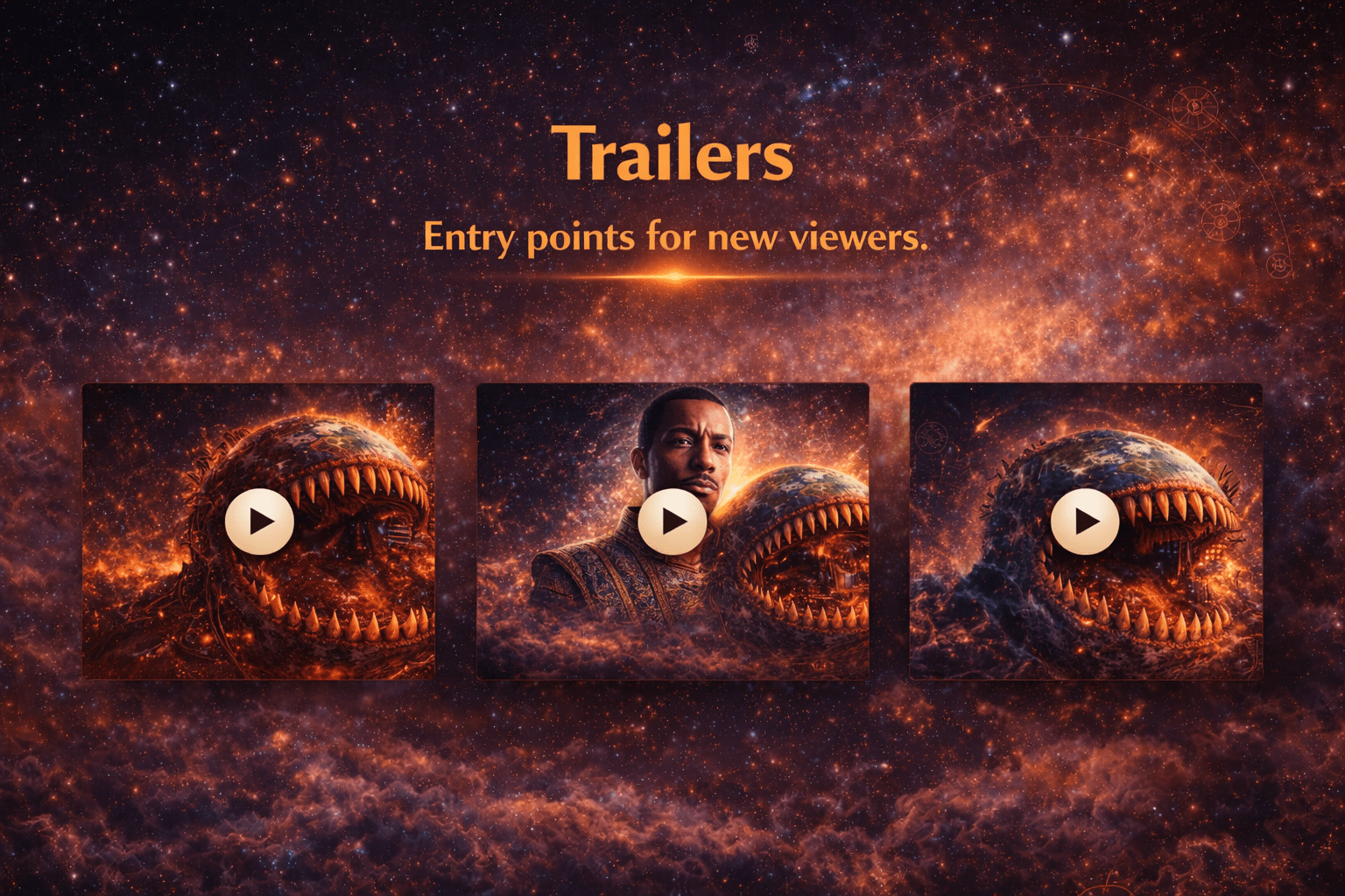 Trailers for epic cosmic stories
