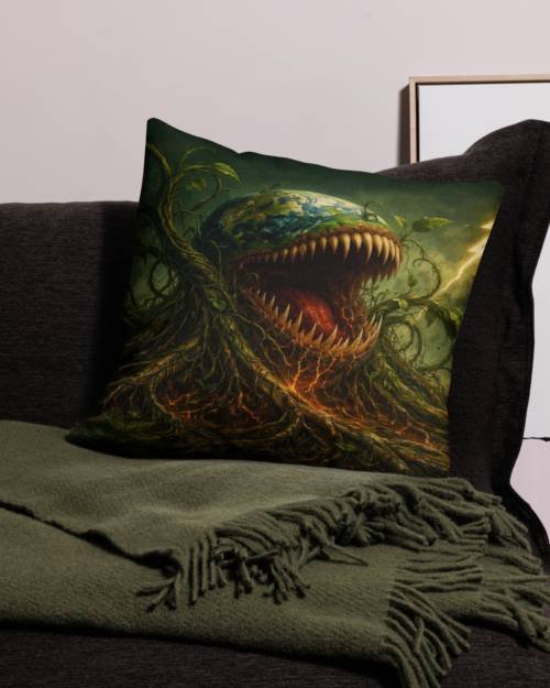 Earth: The All Eater: Green Reclaim - Premium Pillow