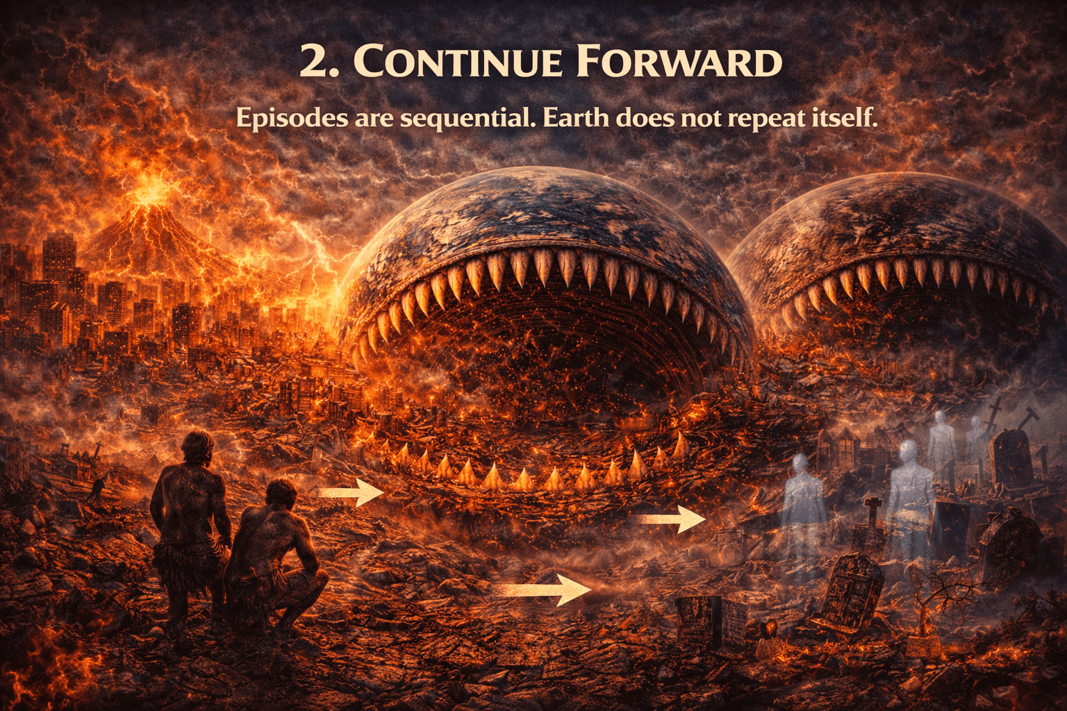 2. Continue Forward - Earth's destructive hunger across time