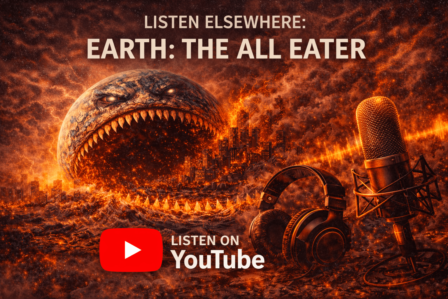 Listen on YouTube - Earth consuming fire and ruins